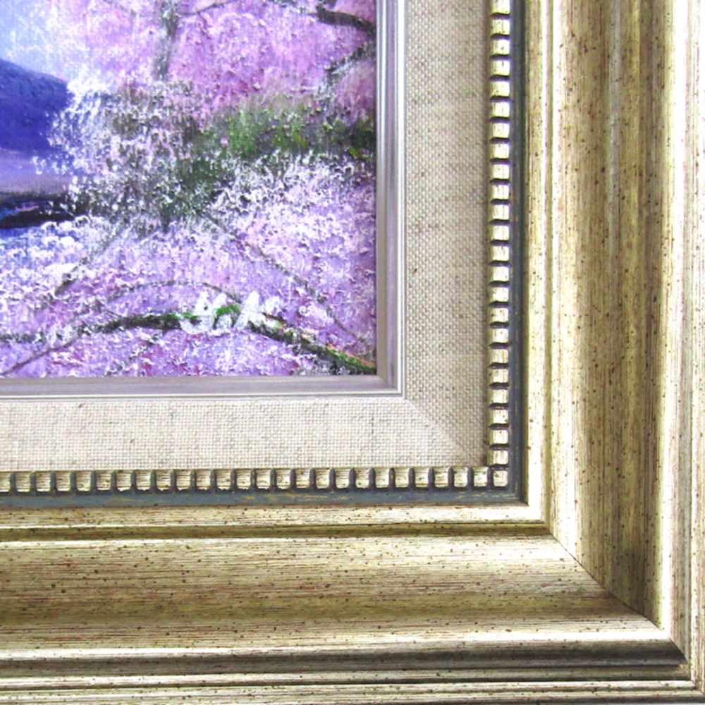 油彩画 SM号 木村由記夫【富士に桜】風景画「真作」